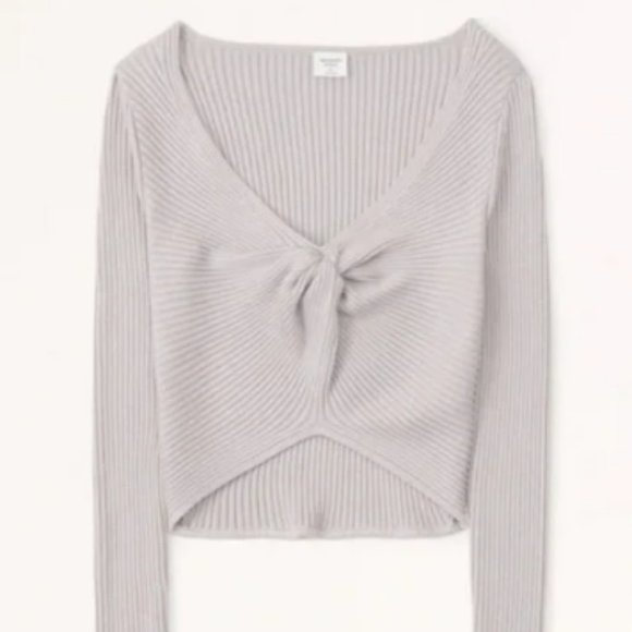 Abercrombie & Fitch Tops - Abercrombie Twist-Front Sweater Top Light Taupe - Size Small